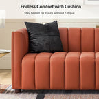 HULALA HOME 83" Genuine Leather Sofa - Image 3