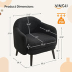 VINGLI 30.3" Wide Modern Barrel Accent Armchairs Set of 2 - Image 2