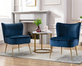 Velvet Accent Chair Set of 2 Comfy Living Room Chair Armless Slipper Chair Mid by Janoray