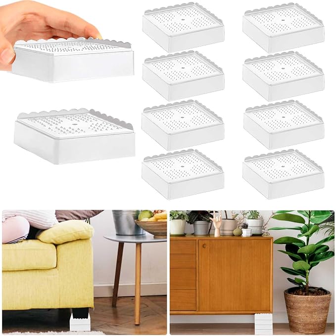 Bed Risers 1 inch, 2 inch, 3 inch, 4 inch Heavy Duty, Adjustable Furniture Riser by EGTTGIN