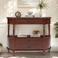 Solid Wood Retro Curved Console Table by HMFULE