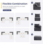 MAXYOYO 129.5" Modular Sectional Sofa Couch, U Shaped Modern Cloud Couch - Image 9