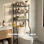 GloTika 3-Tier Over Toilet Storage - 150lb Total Capacity Metal Bathroom - Image 4