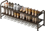 INGIORDAR Shoe Rack 2 Tier Long Storage Organizer Wide Metal Shoe Shelf by INGIORDAR