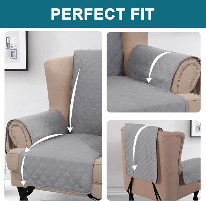 Turquoize 100% Waterproof Wing Chair Cover Wing Armchair Slipcovers Chair Couch - Image 5