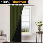 Yakamok Olive Green 100% Blackout Curtains 96 Inches Long 52" Wide 1 Panel | - Image 2
