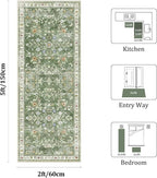 Yamaziot 2x5 Washable Hallway Runner Rug Non Slip Floral Carpet, Sage Green | - Image 2