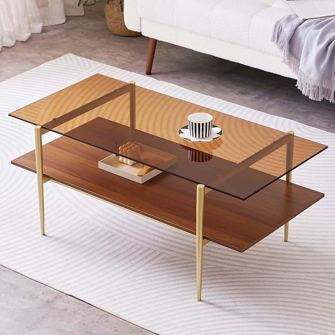 LumFurn Rectangle Coffee Table, Mid-Century Modern Design, L41 W21 x H17 by LumFurn