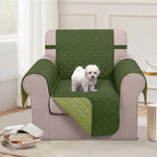 U-NICE HOME Reversible Oversized 28''Chair Covers, Huntergreen/Sage | Armchair - Image 2