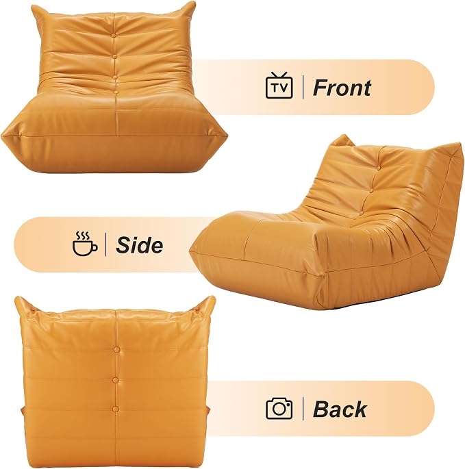 Hobestluk Giant Bean Bag Chair Lazy Floor Sofa, Memory Foam Fireside Sofa - Image 8
