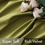 MIULEE Velvet Curtains 52x84 inches 2 Panels Moss Green Blackout Curtains | - Image 4