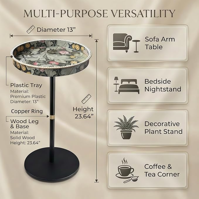 Gesodant Boho Single Leg Round Side Table - Image 3