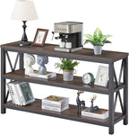FATORRI Console Table for Entryway, Sofa Tables Behind Couch, Rustic Wood and - Image 3