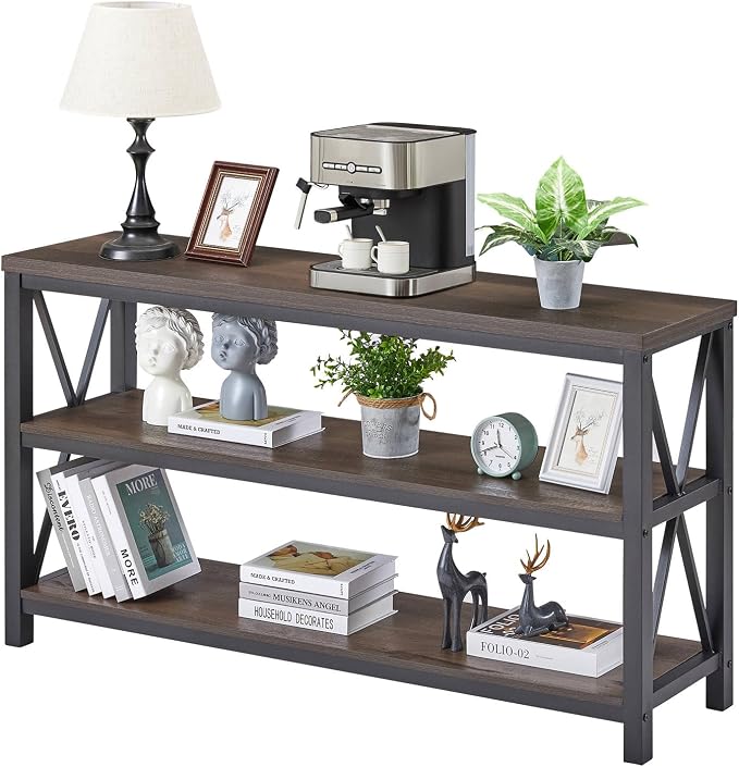 FATORRI Console Table for Entryway, Sofa Tables Behind Couch, Rustic Wood and - Image 3