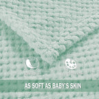 Exclusivo Mezcla Soft Waffle Fleece Bed Blanket Twin Size, Mint Green | - Image 8