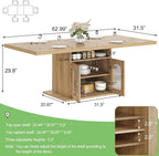HSH Dining Table for 4–6, 63 Inch Wood Farmhouse Kitchen Table - Image 2