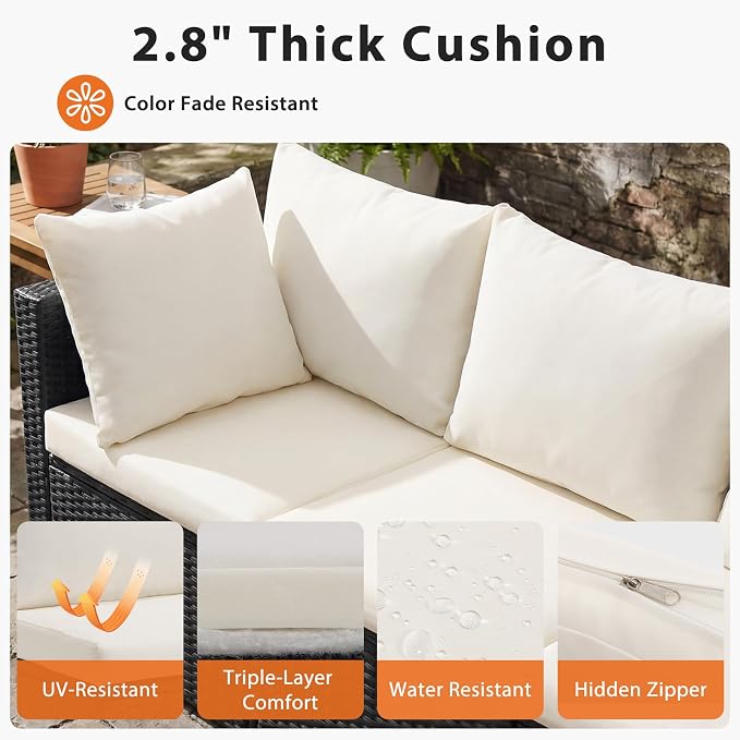 Sweetcrispy 7-Piece Outdoor Patio Sectional Sofa, Modular PE Wicker Outdoor - Image 3