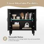 ARTPOWER Accent Cabinet with 2 Doors, Vintage Carved Wood Storage Cabinet - Image 7