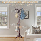 ZOZOE Wooden Classic Coat Rack Stand, Solid Wood Coat Rack Freestanding - Image 6