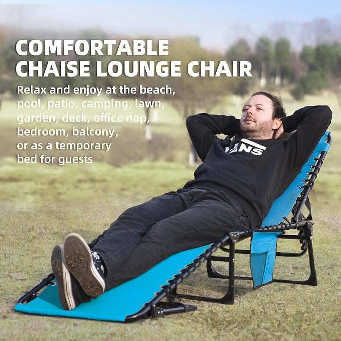 Patio Lounge Chair Folding Chaise Bed - Image 5