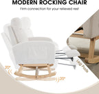 NIOIIKIT Nursery Rocking Chair, Corduroy Upholstered Rocking Chair - Image 4