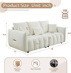 Antetek 78" Modern Sofa Couch, Comfy Deep Seat Teddy Cloud Sofa, Upholstered - Image 2