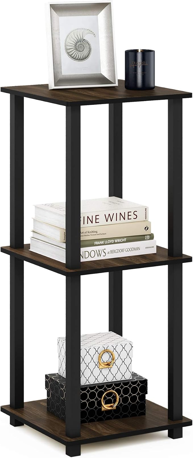 Furinno SIMPLISTIC Side Table Set of 2, 2-Tier Square Modern End Table - Image 5