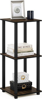 Furinno SIMPLISTIC Side Table Set of 2, 2-Tier Square Modern End Table - Image 5