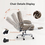LEAGOO Office Chair with Foot Rest, Executive Reclining Office Chairs with Arms - Image 9