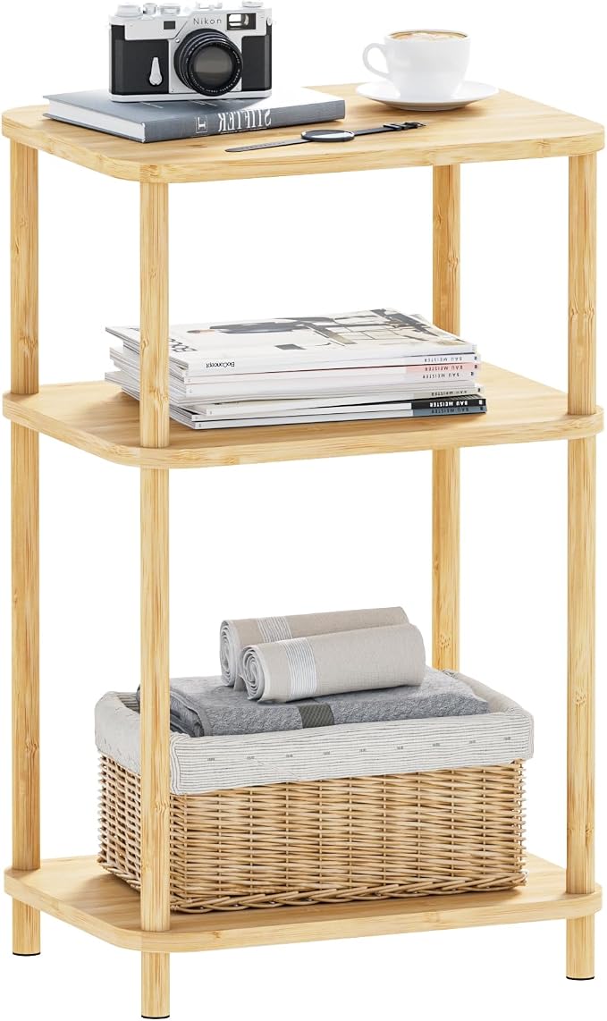 Bamboo End Table, Side Table for Small Space - Image 3