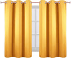 Yellow Blackout Curtains 34 x 54 Inch Length/Set of 2 Curtain Panels/Thermal - Image 2