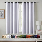 MIULEE Blackout Curtains for Bedroom 2 Panels 55x68 Inch Long Greyish White | by MIULEE