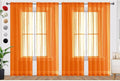 SpaceDresser Orange Sheer Curtains 4 Panels Rod Pocket Semi-Sheer Curtain 90 by SpaceDresser