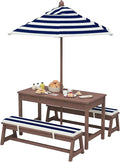 Qaba Kids Picnic Table, Outdoor Wooden Table & Bench Set by Qaba