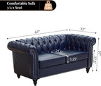 LEVNARY Chesterfield Loveseat, 2 Seater Tufted Couch - Image 2