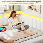 DICTAC Corner Bed Frame with 2 Storage Drawers and Charging Station Full Size - Image 7