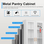 Polup Display Cabinet with Glass Doors, Metal Glass Display Case - Image 4