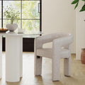 RIVOVA Modern Barrel Dining Chair Grey PU Leather Upholstered Accent Side Chair by RIVOVA