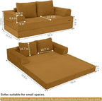 COMAX Convertible Sofa Bed Queen, Folding Floor Couch Corduroy Fold Out Couch - Image 3