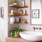 Fixwal Corner Floating Shelves for Wall Mounted Natural Solid Wood 16"x11.4" - Image 7