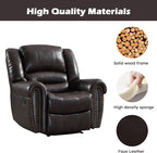 CANMOV Leather Recliner Chair, Classic and Traditional Manual Recliner Chair - Image 5