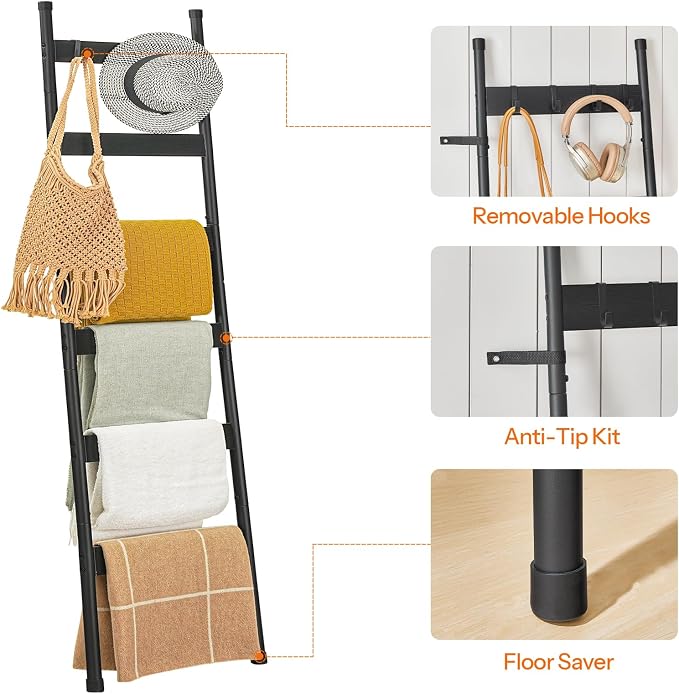 HOOBRO Blanket Ladder, 6-Tier Towel Rack - Image 6