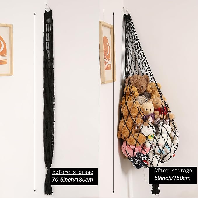 Amdermi Stuffed Animal Hammock Corner Hanging Net - Image 4
