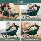 Tiita Lazy Chair with Ottoman, Comfy Leisure Sofa Armchair with Ottoman - Image 7