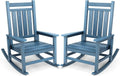 SERWALL Outdoor Rocking Chair Set of 2, HDPE Rocking Chair by SERWALL