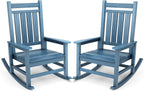 SERWALL Outdoor Rocking Chair Set of 2, HDPE Rocking Chair by SERWALL