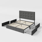 Allewie Upholstered Queen Size Platform Bed Frame - Image 9