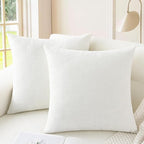 CaliTime Decorative Couch Throw Pillow Covers 16 X 16 Inches True White | Pack by CaliTime