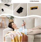 129" Convertible Sleeper Sofa Bed, L Shaped - Image 5
