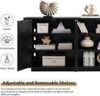 LKTART 64" Buffet Cabinet with Storage, Modern Fluted Accent Sideboard Media - Image 6